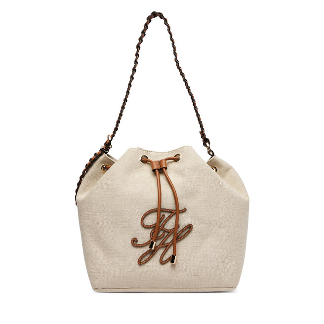 Torebka Tommy Hilfiger Th Elev Summer Bucket Canvas AW0AW18631 Beżowy -