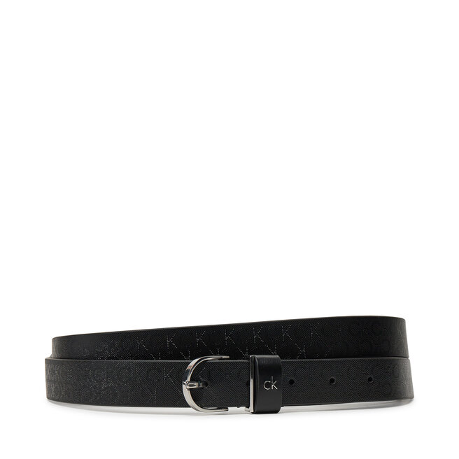 Pasek Damski Calvin Klein Ck Metal Round Buckle 2.5_Mono - Czarny