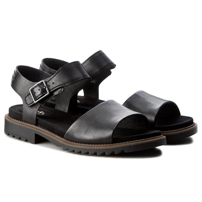 Sanda y Clarks Ferni Fame 261228844 Black Leather eobuwie .pl