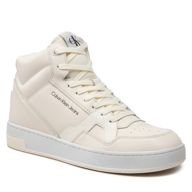 Sneakers Calvin Klein Jeans Basket Cups Laceup High YM0YM00498 Off White 01V 01V imagine noua gjx.ro