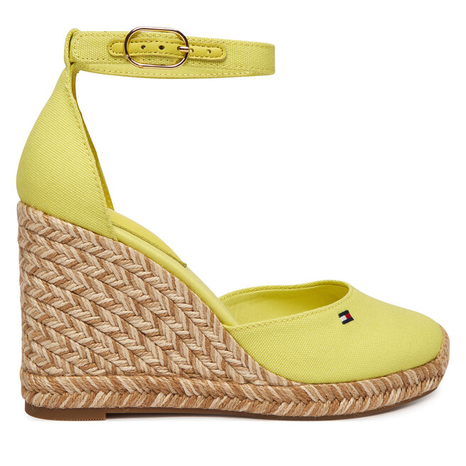Espadryle Tommy Hilfiger Flag High Wedge Espad Closed Toe FW0FW09225 Żółty - kobiece