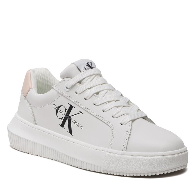 Sneakers Calvin Klein Jeans Chunky Cupsole Monologo W YW0YW00823 White/Peach 02T