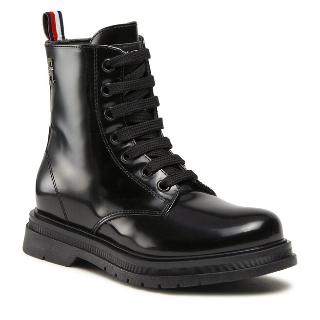 Botas altas Tommy Hilfiger Lace Up Bootie T4A5 32411 1453 M Black