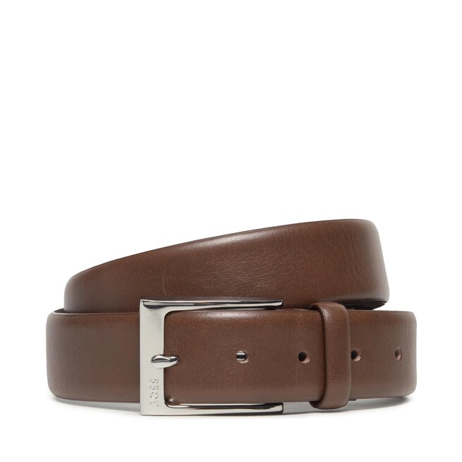 BOSS - Cintura In Pelle Con Fibbia Con Logo - Nero - 11