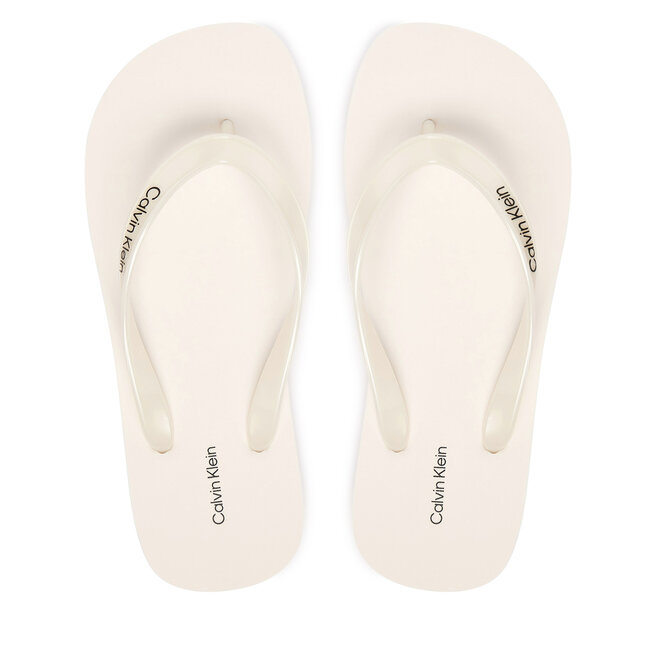 Japonki Calvin Klein Arwa - Metallic Pearlised Flip Flops HW0HW02956 Biały -