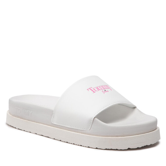 Slapi Tommy Jeans Flatform Pool Slide EN0EN01901 Ecru YBL