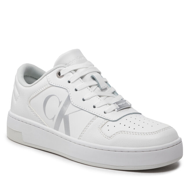 Sneakers Calvin Klein Jeans Basket Cupsole Bold Mono Lth Wn YW0YW00846 Bright White YAF Basket imagine noua gjx.ro