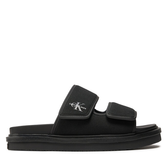 Klapki Calvin Klein Jeans Double Bar Sandal Mtl - Czarny