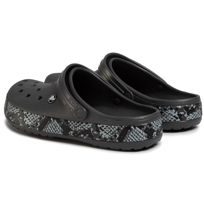 Pantoletten Crocs Crocsband Snake Print Clog 206308 Graphite Black