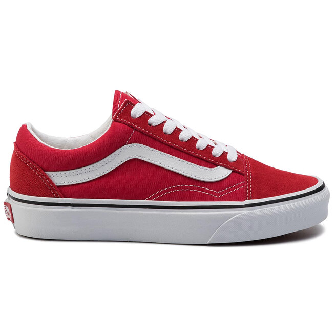 racing red vans old skool