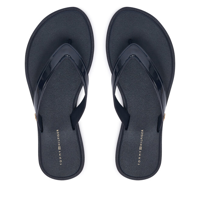 Japonki Tommy Hilfiger Th Scandi Shiny Summer Sandal FW0FW09446 Granatowy -