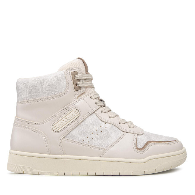 Sneakersy Coach Hi Top Coated Canvas - Beżowy