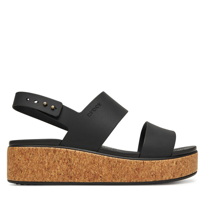 Sandały Crocs Brooklyn Cork Low Wedge - Czarny