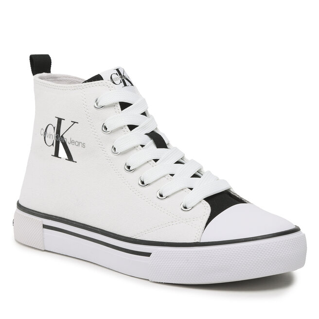 Calvin Klein Jeans Кецове Calvin Klein Jeans High Top Lace-Up Sneaker V3X9-80569-0890 S White/Black