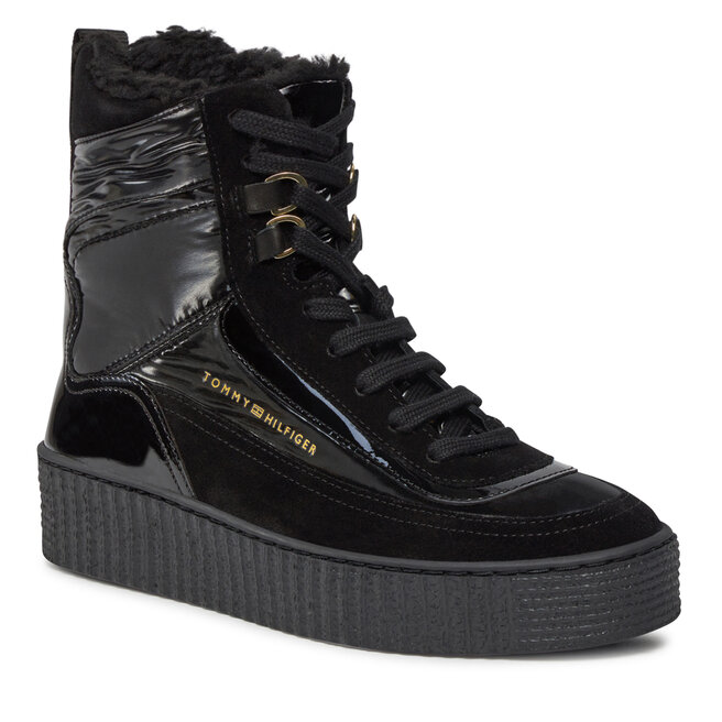 Stivaletti Tommy Hilfiger Patent Laceup City Snow Boot FW0FW07841