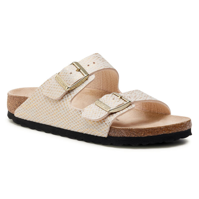 Șlapi Birkenstock Arizona Bs 1019374 Shiny Python Eggshell 1019374 imagine super redus 2022