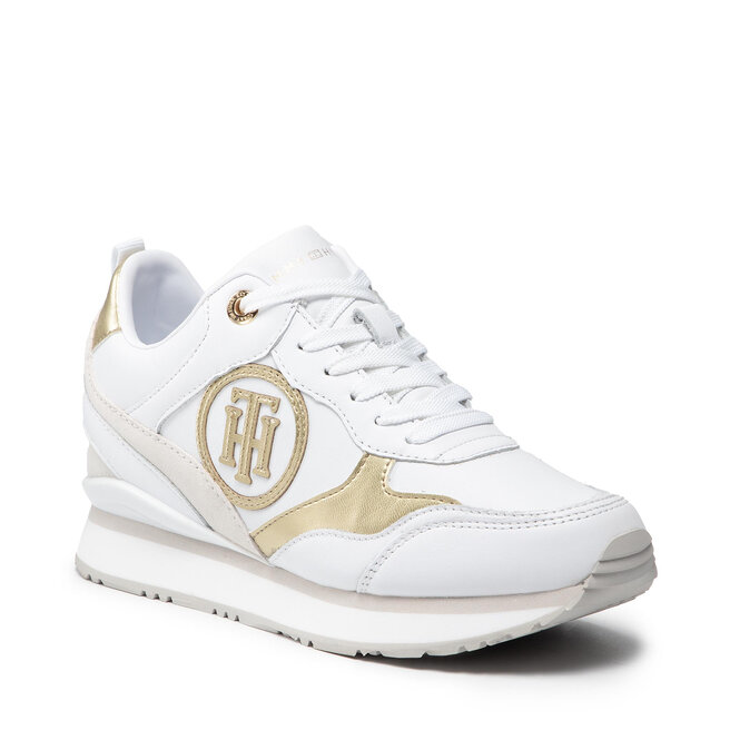tommy hilfiger metallic dressy wedge sneaker