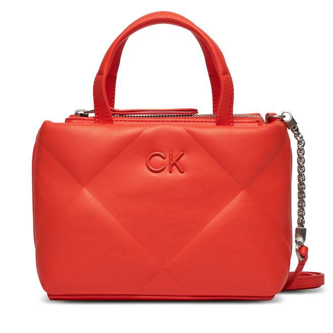 Torebka Calvin Klein Re-Lock Quilt Tote Mini - Pomarańczowy