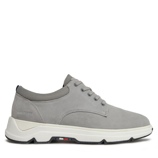 Sneakersy Tommy Hilfiger Casual Hilfiger Hybrid Suede - Srebrny