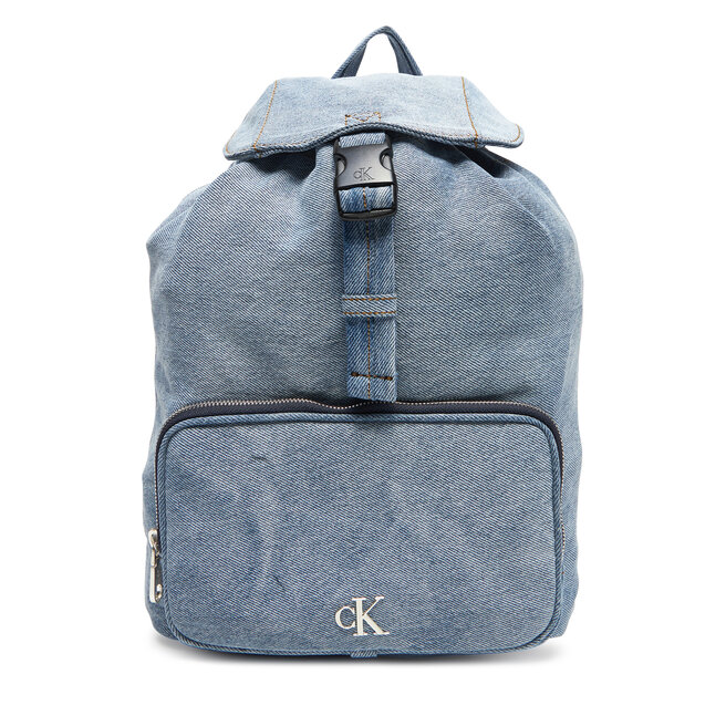 Plecak Calvin Klein Denim Luna Mini Flap Backpack - Błękitny