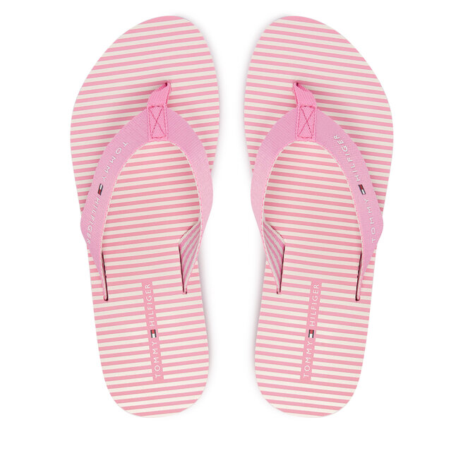 Japonki Tommy Hilfiger Th Ithaca Stripe Summer Sandal FW0FW09192 Różowy -