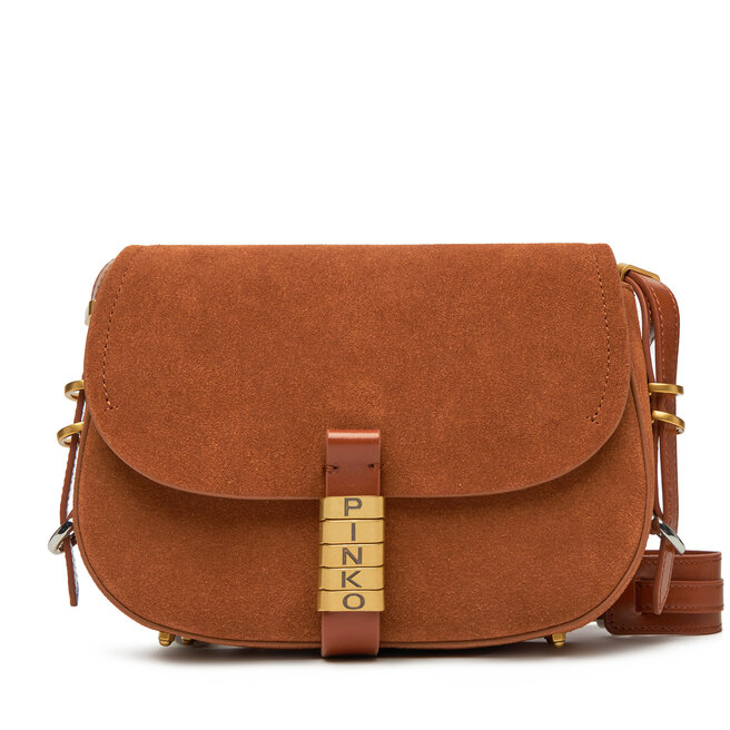 Torebka PINKO Saddle Mini PE PLTT 103831 - Brązowy