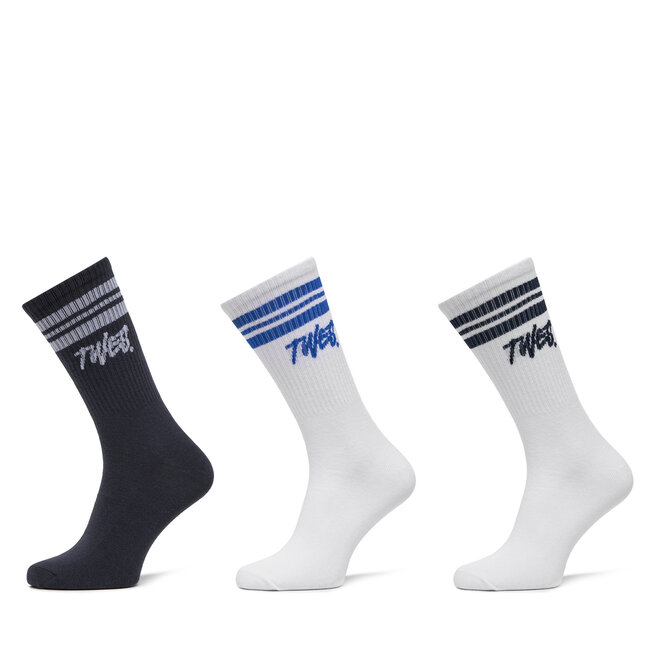 Zestaw 3 par wysokich skarpet męskich Jack&Jones Jactwes - Biały