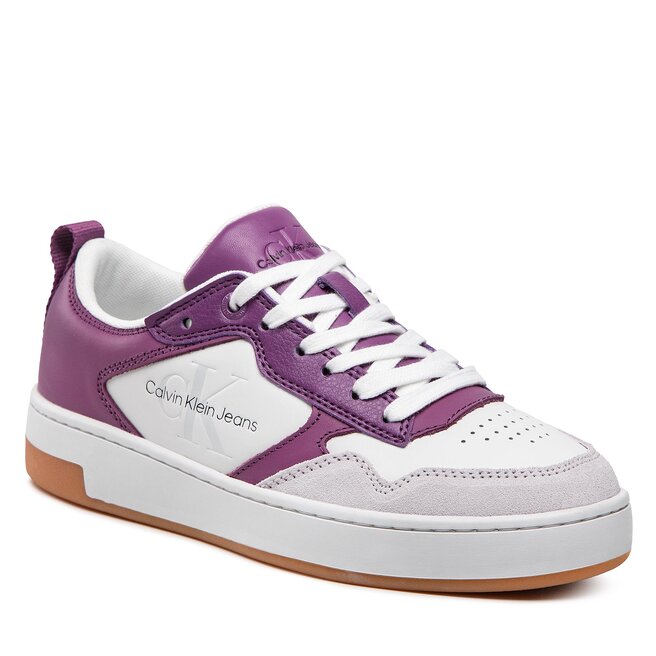 Calvin Klein Jeans Сникърси Calvin Klein Jeans Basket Cupsole Low Lth Mono W YW0YW00876 Amethyst/White/Ghost Grey 0KE