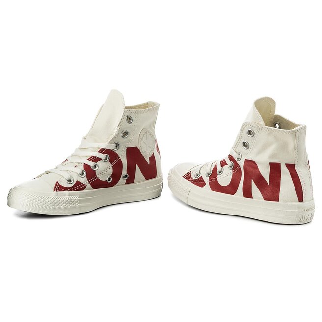 Baskets Converse Ctas Hi 159532C Natural Enamel Red Egret fr