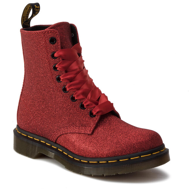 Glany Dr. Martens 1460 Pascal Glitter 24839602 Red Fine Glitter