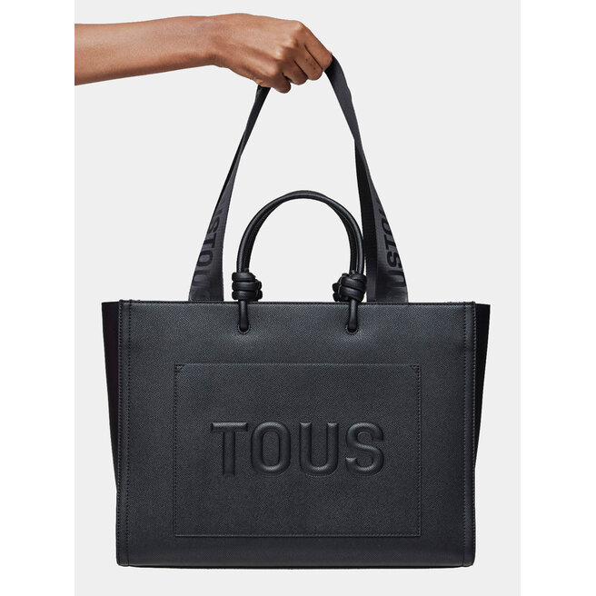 TOUS XL EMPIRE Soft - Bolso shopper con cierre de cremallera, Negro
