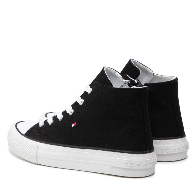 Tommy Hilfiger Sneakers aus Stoff Tommy Hilfiger High Top Lace-Up Sneaker T3A4-32119-0890 S Black 999