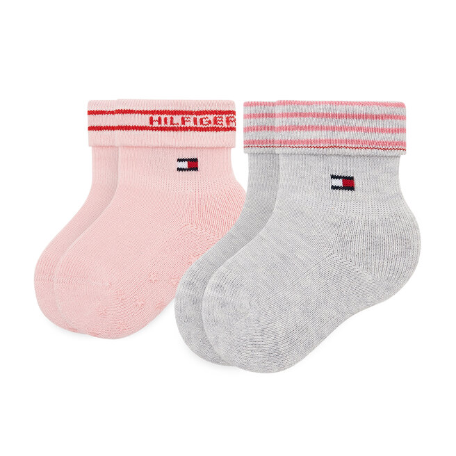 Tommy Hilfiger 2er-Set hohe Kindersocken Tommy Hilfiger 701220274 Pink Combo 002