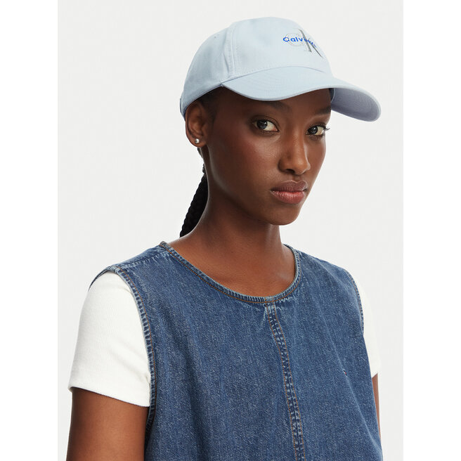 Czapka z daszkiem Calvin Klein Monologo Embroidery Baseball Hat LV04K5026G Błękitny -