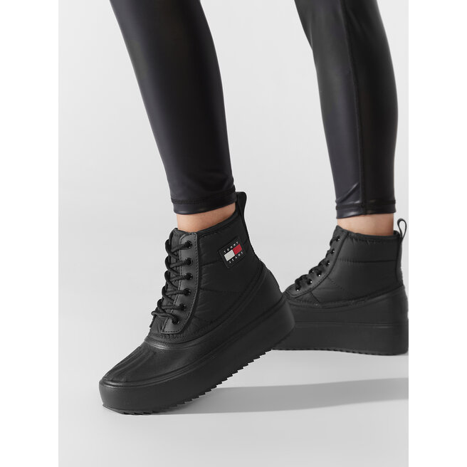 Tommy Jeans Polokozačky Tommy Jeans Fashion Boot EN0EN01912 Black BDS