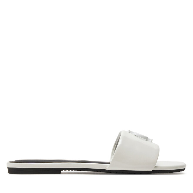 Παντόφλες Calvin Klein Jeans Flat Sandal Slide Mg Met YW0YW01348 Λευκό
