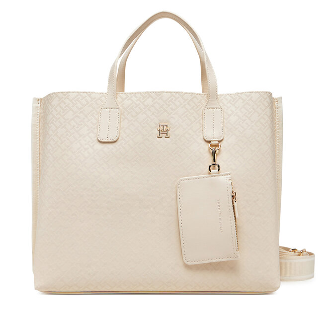 Torebka Tommy Hilfiger Th Distinct Satchel Mono - Beżowy