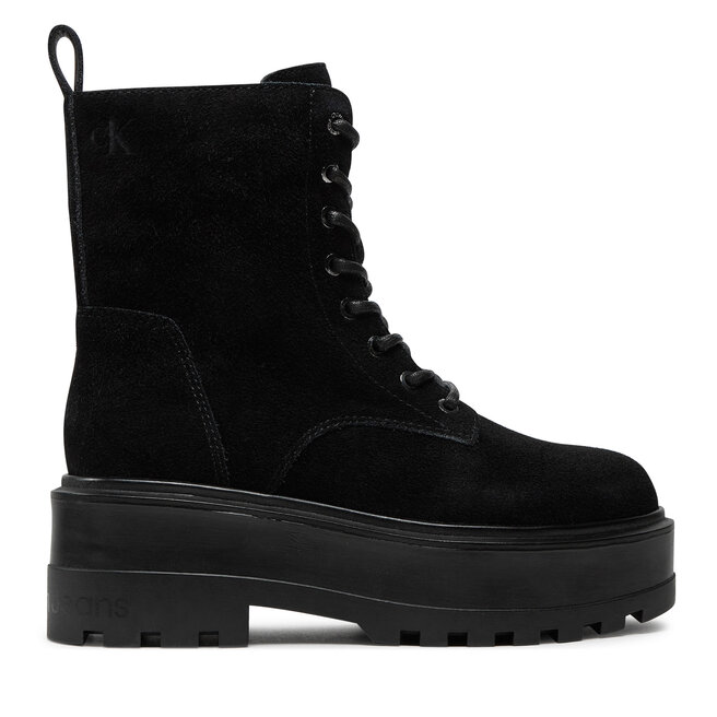 Trapery Calvin Klein Jeans Flatform Zip Laceup Mg S - Czarny