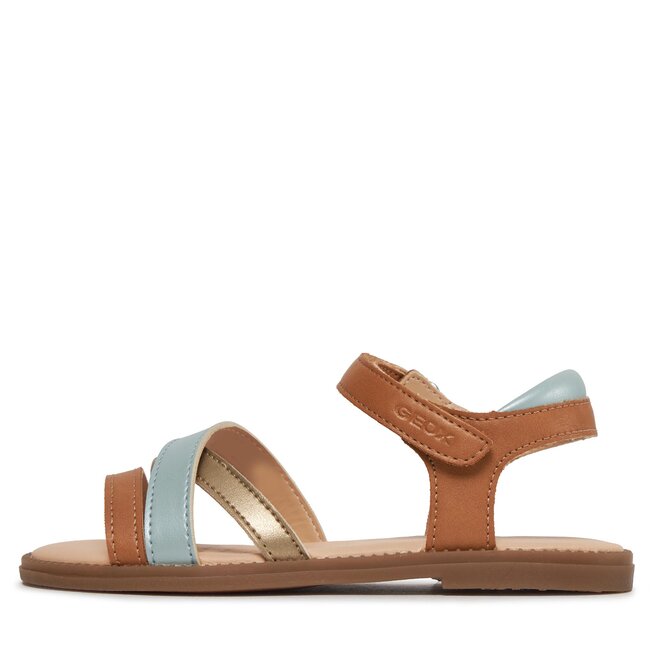 Geox J Sandal Karly - Sandali Bambina In Pelle Con Suola Traspirante