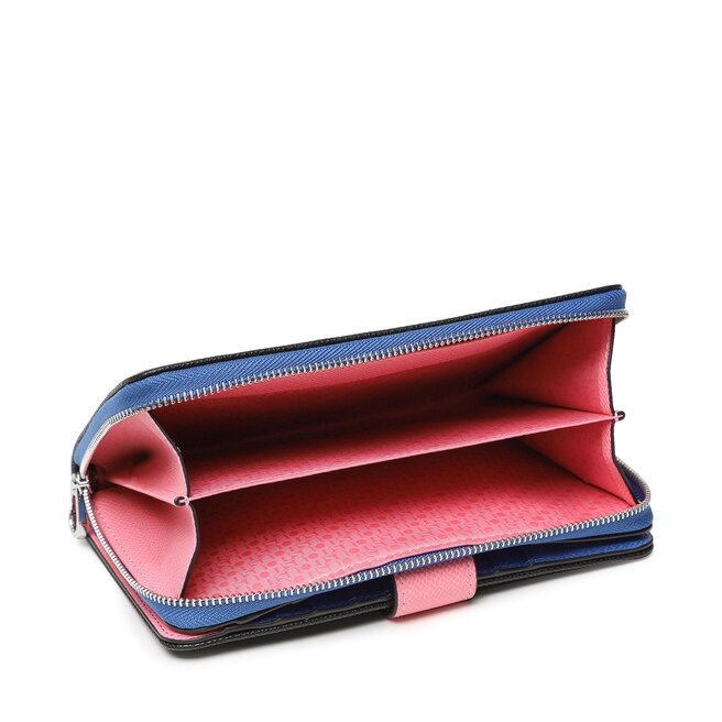 TOUS Portefeuille New Dubai Saf Tri-Noir – Petit Format Élégant En Cuir Saffiano Pour Femme, Pratique Et Chic Au Quotidien