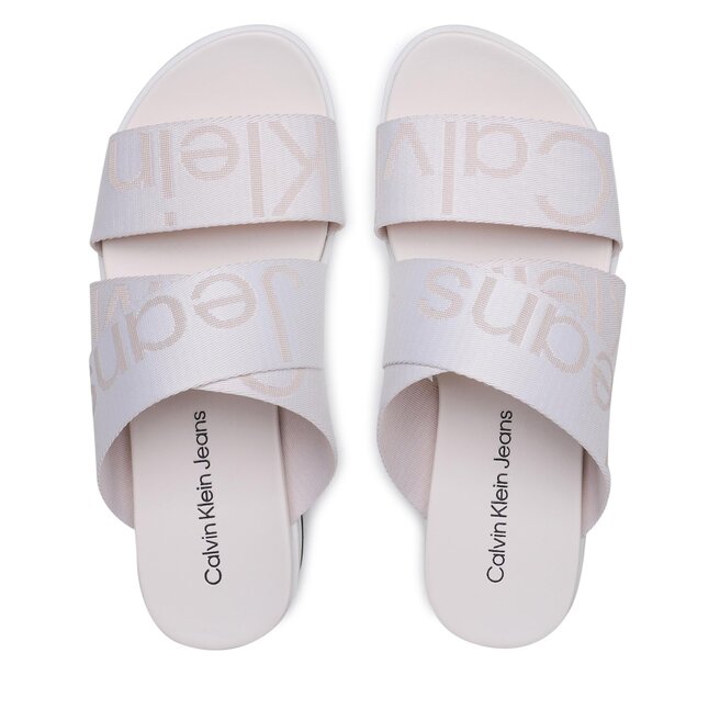Calvin Klein Jeans Чехли Calvin Klein Jeans Flatform Sandal Webbing YW0YW00966 Ancient White YBH
