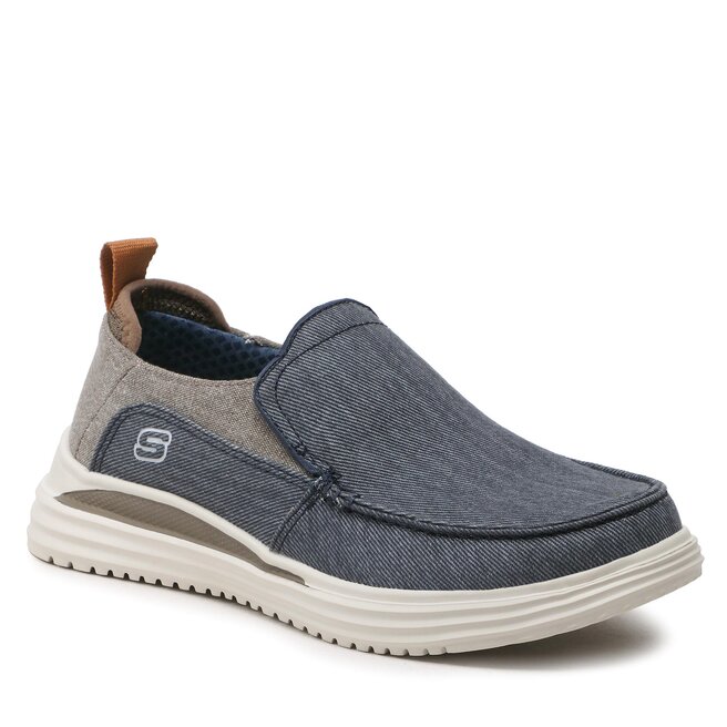 Skechers Polobotky Skechers Evers 204472/NVBR Navy/Brown
