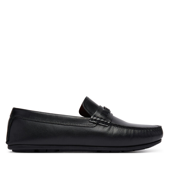 Mokasyny Tommy Hilfiger Flag Lth Hardware Driver FM0FM06089 Czarny