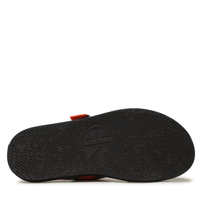 Calvin Klein Jeans Sandalen Calvin Klein Jeans Doublebar Hardware YM0YM00643 Black/Orange 0JH