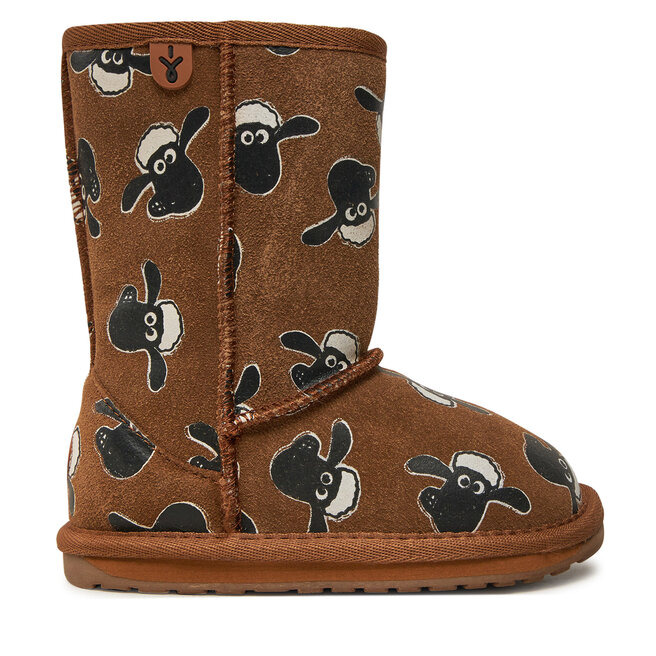 Śniegowce EMU Australia Shaun The Sheep Print - Brązowy