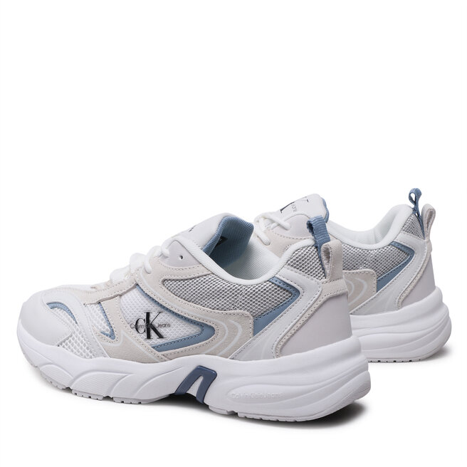 Calvin Klein Jeans Сникърси Calvin Klein Jeans Retro Tennis Su-Mesh YM0YM00589 White/Iceland Blue 01S