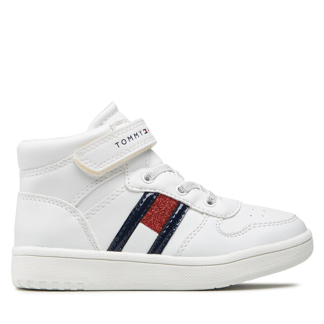 Tommy Hilfiger Sportcipő Tommy Hilfiger Higt Top Lace-Up/Velcro Sneaker T3A9-32330-1438 S White 100