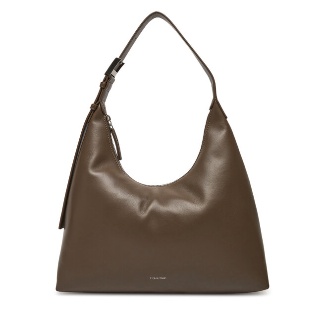 Torebka Calvin Klein Hardware Strap Hobo Shoulder Bag - Brązowy