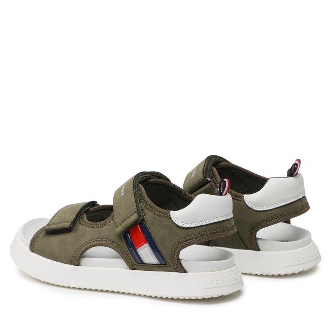 Tommy Hilfiger Szandál Tommy Hilfiger Flag Velcro Sandal T3B2-32906-1355 S Military/Green 414