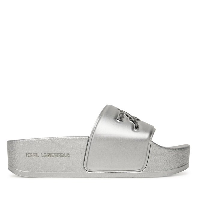 Klapki KARL LAGERFELD Kondo Maxi - Srebrny